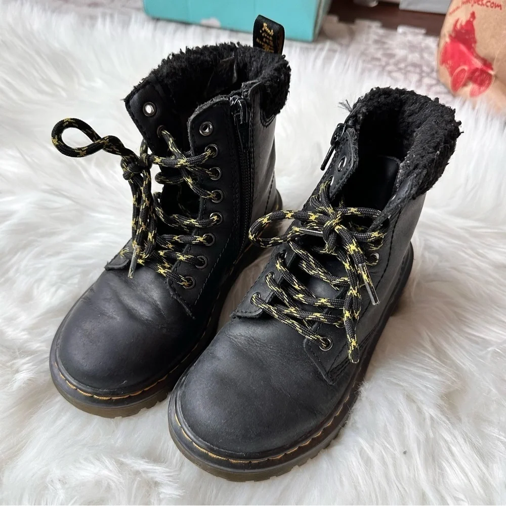 Dr.‎ Martens Unisex 1460 Collar J Black Leather Boots Size 12